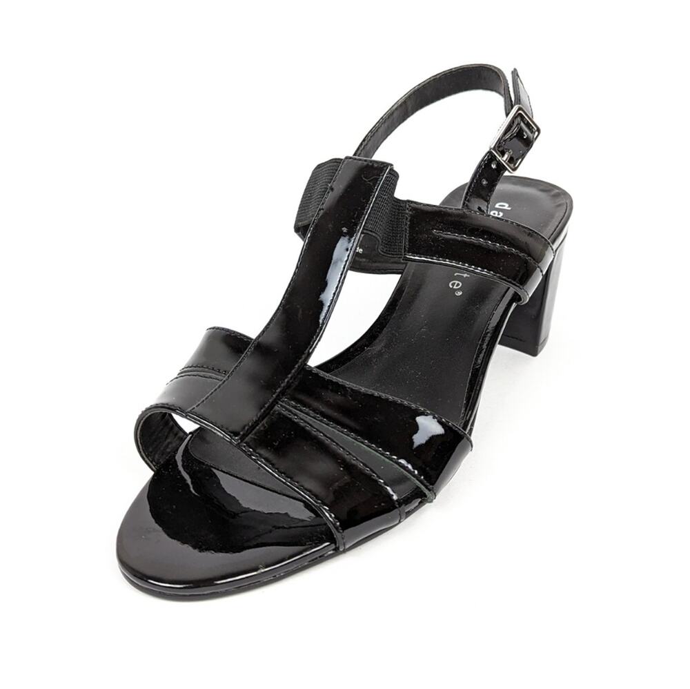 David Tate Secret Black Strappy Open Toe Sandal Size 8.5